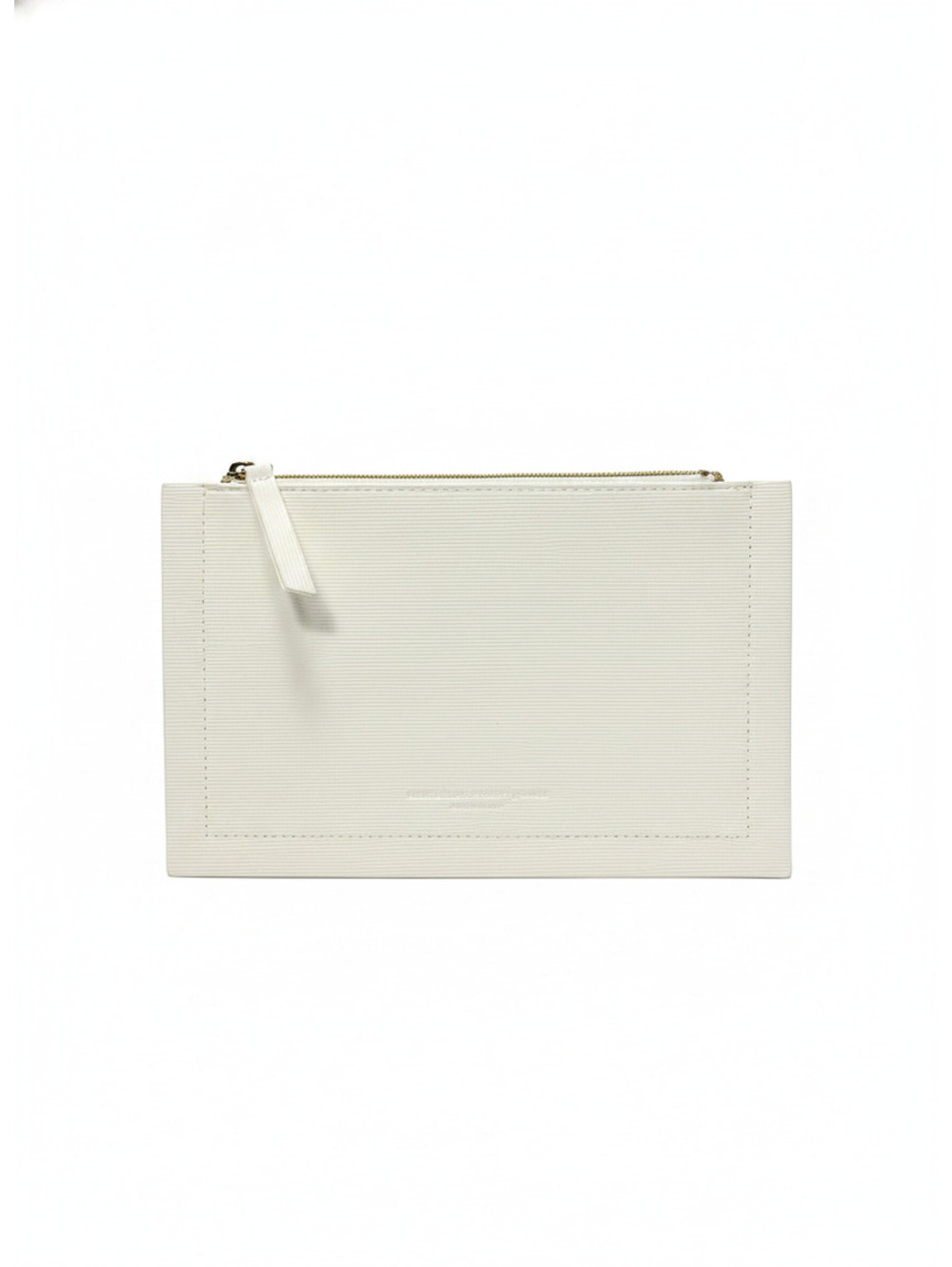 Narciso Rodriguez White Textured Leather Zip Pouch Clutch